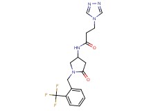 N-{5-oxo-1-[2-(trifluoromethyl)benzyl]pyrrolidin-3-yl}-3-(4H-1,2,4-triazol-4-yl)propanamide