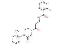 2-fluoro-N-{3-[4-(2-methylphenyl)-3-oxo-1-piperazinyl]-3-oxopropyl}benzamide