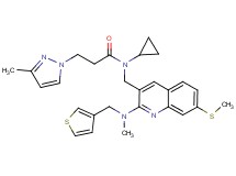 N-cyclopropyl-3-(3-methyl-1H-pyrazol-1-yl)-N-{[2-[methyl(3-thienylmethyl)amino]-7-(methylthio)-3-quinolinyl]methyl}propanamide