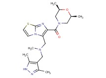 1-(6-{[(2R*,6S*)-2,6-dimethyl-4-morpholinyl]carbonyl}imidazo[2,1-b][1,3]thiazol-5-yl)-N-[(3,5-dimethyl-1H-pyrazol-4-yl)methyl]-N-methylmethanamine