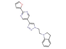 1-(2-{4-[2-(2-furyl)pyrimidin-5-yl]-1H-1,2,3-triazol-1-yl}ethyl)indoline