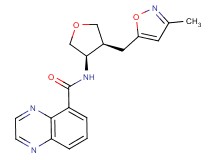 N-{(3R*,4S*)-4-[(3-methylisoxazol-5-yl)methyl]tetrahydrofuran-3-yl}quinoxaline-5-carboxamide