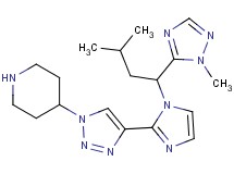 4-(4-{1-[3-methyl-1-(1-methyl-1H-1,2,4-triazol-5-yl)butyl]-1H-imidazol-2-yl}-1H-1,2,3-triazol-1-yl)piperidine hydrochloride