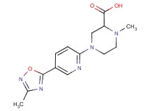 1-methyl-4-[5-(3-methyl-1,2,4-oxadiazol-5-yl)pyridin-2-yl]piperazine-2-carboxylic acid