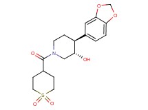 (3S*,4S*)-4-(1,3-benzodioxol-5-yl)-1-[(1,1-dioxidotetrahydro-2H-thiopyran-4-yl)carbonyl]piperidin-3-ol