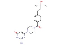 2-amino-6-{4-[4-(3-hydroxy-3-methylbutyl)benzoyl]-1-piperazinyl}-4(3H)-pyrimidinone