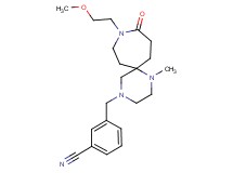 3-{[9-(2-methoxyethyl)-1-methyl-10-oxo-1,4,9-triazaspiro[5.6]dodec-4-yl]methyl}benzonitrile