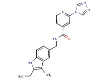 N-[(2-ethyl-3-methyl-1H-indol-5-yl)methyl]-2-(4H-1,2,4-triazol-4-yl)isonicotinamide