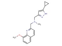 1-(5-cyclopropyl-1H-pyrazol-3-yl)-N-[(8-methoxyquinolin-2-yl)methyl]-N-methylmethanamine