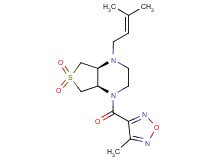 (4aR*,7aS*)-1-(3-methyl-2-buten-1-yl)-4-[(4-methyl-1,2,5-oxadiazol-3-yl)carbonyl]octahydrothieno[3,4-b]pyrazine 6,6-dioxide