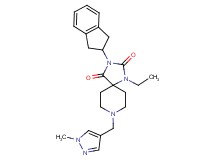 3-(2,3-dihydro-1H-inden-2-yl)-1-ethyl-8-[(1-methyl-1H-pyrazol-4-yl)methyl]-1,3,8-triazaspiro[4.5]decane-2,4-dione