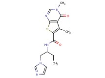 N-[1-(1H-imidazol-1-ylmethyl)propyl]-3,5-dimethyl-4-oxo-3,4-dihydrothieno[2,3-d]pyrimidine-6-carboxamide