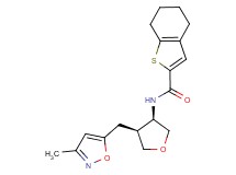 N-{(3R*,4S*)-4-[(3-methyl-5-isoxazolyl)methyl]tetrahydro-3-furanyl}-4,5,6,7-tetrahydro-1-benzothiophene-2-carboxamide