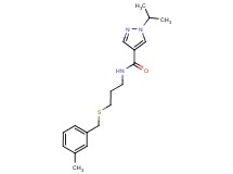 1-isopropyl-N-{3-[(3-methylbenzyl)thio]propyl}-1H-pyrazole-4-carboxamide