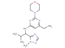6-ethyl-N-[2-methyl-1-(1-methyl-1H-1,2,4-triazol-5-yl)propyl]-2-morpholin-4-ylpyrimidin-4-amine