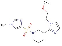 3-[1-(2-methoxyethyl)-1H-imidazol-2-yl]-1-[(1-methyl-1H-imidazol-4-yl)sulfonyl]piperidine