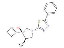 (3R*,4R*)-3-cyclobutyl-4-methyl-1-(5-phenyl-1,3,4-thiadiazol-2-yl)pyrrolidin-3-ol