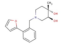 (3S*,4S*)-1-[2-(2-furyl)benzyl]-4-methylpiperidine-3,4-diol