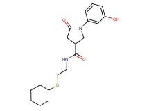 N-[2-(cyclohexylthio)ethyl]-1-(3-hydroxyphenyl)-5-oxopyrrolidine-3-carboxamide