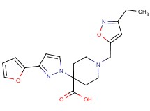 1-[(3-ethylisoxazol-5-yl)methyl]-4-[3-(2-furyl)-1H-pyrazol-1-yl]piperidine-4-carboxylic acid