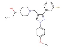 1-(1-{[3-(3-fluorophenyl)-1-(4-methoxyphenyl)-1H-pyrazol-4-yl]methyl}-4-piperidinyl)-1-propanol