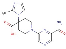 1-[6-(aminocarbonyl)pyrazin-2-yl]-4-(2-methyl-1H-imidazol-1-yl)piperidine-4-carboxylic acid