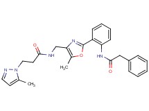 N-[(5-methyl-2-{2-[(phenylacetyl)amino]phenyl}-1,3-oxazol-4-yl)methyl]-3-(5-methyl-1H-pyrazol-1-yl)propanamide