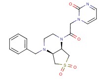 1-{2-[(4aS*,7aR*)-4-benzyl-6,6-dioxidohexahydrothieno[3,4-b]pyrazin-1(2H)-yl]-2-oxoethyl}pyrimidin-2(1H)-one