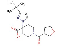 4-(3-tert-butyl-1H-pyrazol-1-yl)-1-(tetrahydrofuran-3-ylcarbonyl)piperidine-4-carboxylic acid