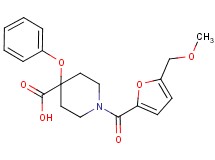 1-[5-(methoxymethyl)-2-furoyl]-4-phenoxypiperidine-4-carboxylic acid