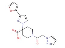 4-[3-(2-furyl)-1H-pyrazol-1-yl]-1-(1H-pyrazol-1-ylacetyl)piperidine-4-carboxylic acid