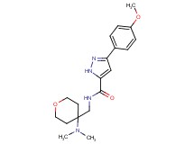 N-{[4-(dimethylamino)tetrahydro-2H-pyran-4-yl]methyl}-3-(4-methoxyphenyl)-1H-pyrazole-5-carboxamide