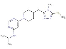 N-isopropyl-6-(4-{[4-methyl-5-(methylthio)-4H-1,2,4-triazol-3-yl]methyl}piperidin-1-yl)pyrimidin-4-amine