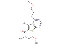 N-(2-methoxyethyl)-4-[(2-methoxyethyl)amino]-N,5-dimethylthieno[2,3-d]pyrimidine-6-carboxamide