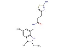 3-(2-amino-1,3-thiazol-4-yl)-N-[(2-ethyl-3,5-dimethyl-1H-indol-7-yl)methyl]propanamide