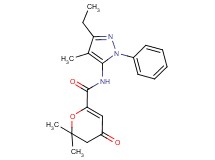 N-(3-ethyl-4-methyl-1-phenyl-1H-pyrazol-5-yl)-2,2-dimethyl-4-oxo-3,4-dihydro-2H-pyran-6-carboxamide