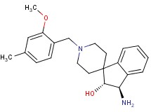 (2R*,3R*)-3-amino-1'-(2-methoxy-4-methylbenzyl)-2,3-dihydrospiro[indene-1,4'-piperidin]-2-ol
