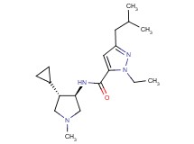 N-[rel-(3R,4S)-4-cyclopropyl-1-methyl-3-pyrrolidinyl]-1-ethyl-3-isobutyl-1H-pyrazole-5-carboxamide hydrochloride