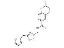 3-oxo-N-{[5-(2-thienylmethyl)-1,2,4-oxadiazol-3-yl]methyl}-3,4-dihydro-2H-1,4-benzoxazine-7-carboxamide