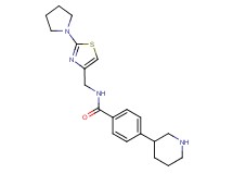 4-piperidin-3-yl-N-[(2-pyrrolidin-1-yl-1,3-thiazol-4-yl)methyl]benzamide