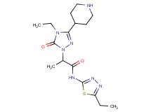 2-[4-ethyl-5-oxo-3-(4-piperidinyl)-4,5-dihydro-1H-1,2,4-triazol-1-yl]-N-(5-ethyl-1,3,4-thiadiazol-2-yl)propanamide hydrochloride