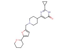 2-cyclopropyl-6-(1-{[5-(tetrahydro-2H-pyran-2-yl)-2-furyl]methyl}-4-piperidinyl)-4(3H)-pyrimidinone trifluoroacetate