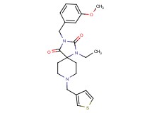 1-ethyl-3-(3-methoxybenzyl)-8-(3-thienylmethyl)-1,3,8-triazaspiro[4.5]decane-2,4-dione
