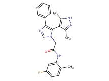 2-[5-(3,5-dimethyl-1H-pyrazol-4-yl)-4-phenyl-1H-imidazol-1-yl]-N-(5-fluoro-2-methylphenyl)acetamide
