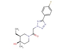 (3S*,4R*)-3-ethyl-1-{[5-(4-fluorophenyl)-2H-tetrazol-2-yl]acetyl}-4-methylpiperidin-4-ol