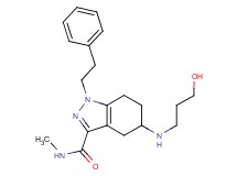 5-[(3-hydroxypropyl)amino]-N-methyl-1-(2-phenylethyl)-4,5,6,7-tetrahydro-1H-indazole-3-carboxamide