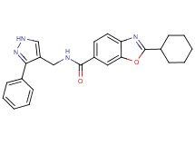 2-cyclohexyl-N-[(3-phenyl-1H-pyrazol-4-yl)methyl]-1,3-benzoxazole-6-carboxamide