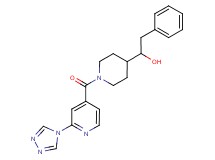 2-phenyl-1-{1-[2-(4H-1,2,4-triazol-4-yl)isonicotinoyl]-4-piperidinyl}ethanol