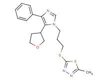 2-methyl-5-({3-[4-phenyl-5-(tetrahydrofuran-3-yl)-1H-imidazol-1-yl]propyl}thio)-1,3,4-thiadiazole