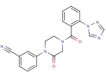 3-{2-oxo-4-[2-(1H-1,2,4-triazol-1-yl)benzoyl]-1-piperazinyl}benzonitrile